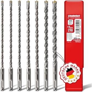 SCHWABENBACH ® Foret SDS Plus Béton – Set de 7 Pièces – 5, 6, 8, 10, 12mm x 210 mm – Forets à Béton et Pierre de Haute Qualité – Compatibles Bosch, Hilti, Metabo - Publicité SCHWABENBACH ® Foret SDS Plus Béton – Set de 7 Pièces – 5, 6, 8, 10, 12mm x 210 mm – Forets à Béton et Pierre de Haute Qualité – Compatibles Bosch, Hilti, Metabo - Publicité