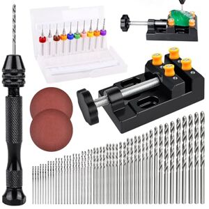 Vegena 62 Pièces Perceuse à Main Twist Drill Bits Mini Perceuse à Main de Precision Aluminum Mandrin Sans Clé Foret Fraise Twist et Étau Plat Pour Bricolage Forage - Publicité Vegena 62 Pièces Perceuse à Main Twist Drill Bits Mini Perceuse à Main de Precision Aluminum Mandrin Sans Clé Foret Fraise Twist et Étau Plat Pour Bricolage Forage - Publicité