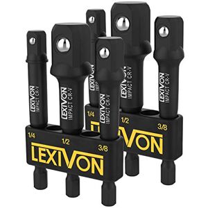 LEXIVON Adaptateur Douille Visseuse 6 Pièces (7,5 cm) Porte Embout Visseuse a Choc, Adaptateur 1/4" 3/8" 1/2" (6,3 mm, 9,5 mm, 12,7 mm) Douille a Choc Pour Tournevis ou Perceuse-Visseuse (LX-101x2) - Publicité LEXIVON Adaptateur Douille Visseuse 6 Pièces (7,5 cm) Porte Embout Visseuse a Choc, Adaptateur 1/4" 3/8" 1/2" (6,3 mm, 9,5 mm, 12,7 mm) Douille a Choc Pour Tournevis ou Perceuse-Visseuse (LX-101x2) - Publicité