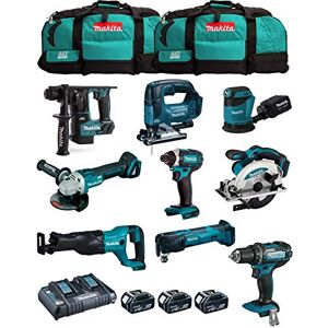 JG todotaladros MAKITA Kit MK901 (DDF482 + DHR171 + DGA504 + DTD152 + DJV182 + DSS610 + DJR186 + DBO180 + DTM51 + 3 Batteries de 5,0 Ah + Chargeur + 2 x LXT600) - Publicité