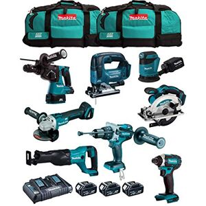 JG todotaladros MAKITA Kit MK802 (DHP481 + DHR243 + DGA504 + DTD152 + DJV182 + DSS610 + DJR186 + DBO180 + 3 Batteries de 5,0 Ah + Chargeur + 2 x LXT600) - Publicité