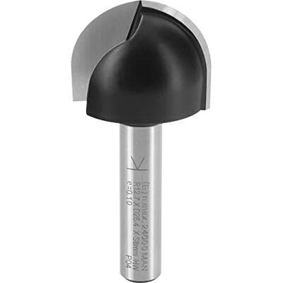 ENT 12300 Fraise à Chanfreiner, Queue (S) 8 mm, Rayon (R) 12,7 mm, Diamètre (D) 25,4 mm, NL 19 mm, SL 32 mm, Carbure, travail du bois, Défonceuse - Publicité ENT 12300 Fraise à Chanfreiner, Queue (S) 8 mm, Rayon (R) 12,7 mm, Diamètre (D) 25,4 mm, NL 19 mm, SL 32 mm, Carbure, travail du bois, Défonceuse - Publicité