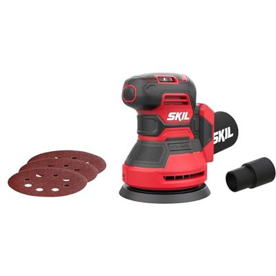 SKIL Ponceuse excentrique sans fil 125 mm 3745CA « 20V Max » (18 V) – Ponceuse avec plateau de ponçage de 125 mm – Avec sac à poussière, adaptateur d'aspirateur et 3 feuilles abrasives SR1E3745CA - Publicité SKIL Ponceuse excentrique sans fil 125 mm 3745CA « 20V Max » (18 V) – Ponceuse avec plateau de ponçage de 125 mm – Avec sac à poussière, adaptateur d'aspirateur et 3 feuilles abrasives SR1E3745CA - Publicité
