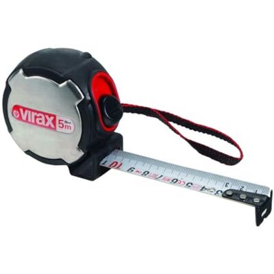 Virax Mètre ruban 5m x 25mm - Résistant - Publicité Virax Mètre ruban 5m x 25mm - Résistant - Publicité