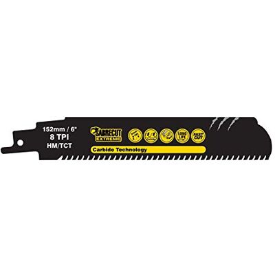 SabreCut 1pc SCRS930HM 152mm 8 TPI S930HM Bois Lames scie sabre Tungsten carbide teeth offrent durable coupe dans métal, nail-embedded bois, cement, brick et abrasive materials - Publicité SabreCut 1pc SCRS930HM 152mm 8 TPI S930HM Bois Lames scie sabre Tungsten carbide teeth offrent durable coupe dans métal, nail-embedded bois, cement, brick et abrasive materials - Publicité
