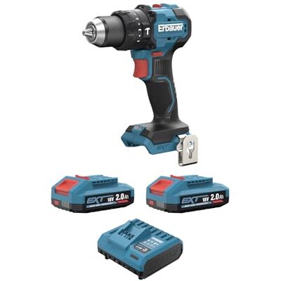 ERBAUER Perceuse Visseuse à Percussion sans Fil EXT 18V ERI1092COM 2x2Ah Moteur Brushless - Publicité ERBAUER Perceuse Visseuse à Percussion sans Fil EXT 18V ERI1092COM 2x2Ah Moteur Brushless - Publicité