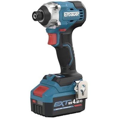ERBAUER Visseuse à Choc sans Fil 18V ERI1093IPD Moteur Brushless avec batterie 4Ah - Publicité ERBAUER Visseuse à Choc sans Fil 18V ERI1093IPD Moteur Brushless avec batterie 4Ah - Publicité