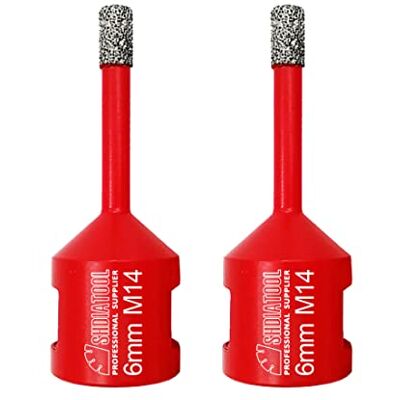 SHDIATOOL DIATOOL Forets Diamantés Brasé Sous Vide avec Connexion M14 Diamant Hauteur 10MM pour Carrelage Céramique Granit Pierre Diamètre 6mm Un paquet de 2 - Publicité SHDIATOOL DIATOOL Forets Diamantés Brasé Sous Vide avec Connexion M14 Diamant Hauteur 10MM pour Carrelage Céramique Granit Pierre Diamètre 6mm Un paquet de 2 - Publicité