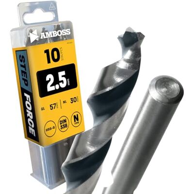Amboss Werkzeuge 10x foret hélicoïdal Step Force Ø2,5 mm HSS-G DIN 338 pour acier, acier de construction, aluminium, métaux non ferreux ® foret pour tôles, profilés Hexagonal pour perceuse - Publicité Amboss Werkzeuge 10x foret hélicoïdal Step Force Ø2,5 mm HSS-G DIN 338 pour acier, acier de construction, aluminium, métaux non ferreux ® foret pour tôles, profilés Hexagonal pour perceuse - Publicité