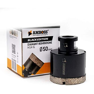 Amboss Werkzeuge Amboss Couronne diamant 50 mm (M14) pour meuleuse d'angle Convient pour grès cérame, carrelage dur, granit, etc. Publicité Amboss Werkzeuge Amboss Couronne diamant 50 mm (M14) pour meuleuse d'angle Convient pour grès cérame, carrelage dur, granit, etc. Publicité