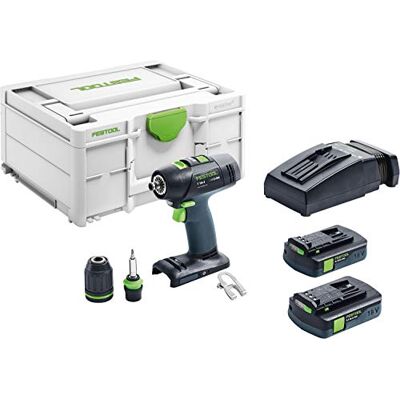 Festool Perceuse visseuse T 18+3 BASIC 2 Batteries, chargeur ,Coffret Systainer 2 574908 - Publicité Festool Perceuse visseuse T 18+3 BASIC 2 Batteries, chargeur ,Coffret Systainer 2 574908 - Publicité