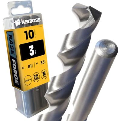 Amboss Werkzeuge 10x foret hélicoïdal Base Force Ø3,0 mm HSS-G DIN 338 pour acier, acier de construction, aluminium, métaux non ferreux ® foret pour tôles, profilés Hexagonal pour perceuse - Publicité Amboss Werkzeuge 10x foret hélicoïdal Base Force Ø3,0 mm HSS-G DIN 338 pour acier, acier de construction, aluminium, métaux non ferreux ® foret pour tôles, profilés Hexagonal pour perceuse - Publicité