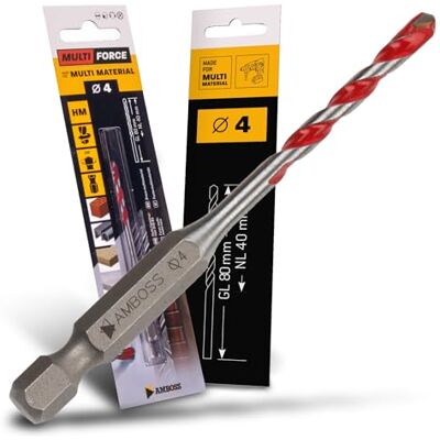 Amboss Werkzeuge Foret multi-usages HM Ø 4,0 mm – Bois, tôle, plaques de plâtre, profilé métallique, carrelage, maçonnerie, etc. Outils AMBOSS Multi Force Foret multifonction Multi-foret hexagonal pour perceuses - Publicité Amboss Werkzeuge Foret multi-usages HM Ø 4,0 mm – Bois, tôle, plaques de plâtre, profilé métallique, carrelage, maçonnerie, etc. Outils AMBOSS Multi Force Foret multifonction Multi-foret hexagonal pour perceuses - Publicité