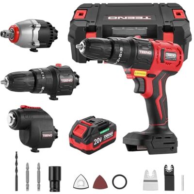TEENO Kit Combiné Sans Fil 20V , Ensemble d'outils Multifonctions 3en1 Pour le Travail du Bois Avec Boîte à outils, Perceuse, clé à chocs, Outil Oscillant, 1 Batterie 3,0 Ah et Chargeur. Publicité TEENO Kit Combiné Sans Fil 20V , Ensemble d'outils Multifonctions 3en1 Pour le Travail du Bois Avec Boîte à outils, Perceuse, clé à chocs, Outil Oscillant, 1 Batterie 3,0 Ah et Chargeur. Publicité