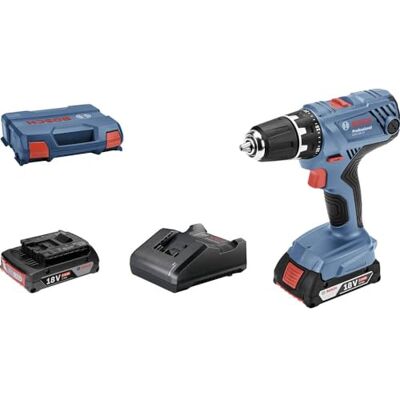 Bosch 18V System perceuse-visseuse sans-fil GSR 18V-21 (couple max. : 55 Nm, avec 2 batteries de 2,0 Ah, chargeur GAL 18V-20, L-Case) - Publicité Bosch 18V System perceuse-visseuse sans-fil GSR 18V-21 (couple max. : 55 Nm, avec 2 batteries de 2,0 Ah, chargeur GAL 18V-20, L-Case) - Publicité