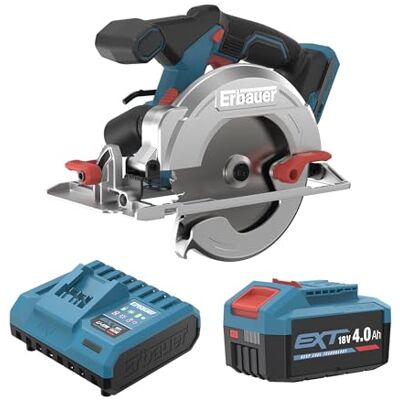 ERBAUER Scie circulaire sans fil ERI1085CSW 18V 165 mm 4Ah - Publicité ERBAUER Scie circulaire sans fil ERI1085CSW 18V 165 mm 4Ah - Publicité