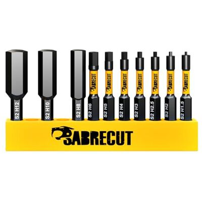 SabreCut 10pcs SCRK004 50mm H1 H2 H3 H4 H5 H6 H8 Embouts vissage choc Pointes forgées et acier de torsion traité thermiquement améliorent résistance aux chocs et durabilité - Publicité SabreCut 10pcs SCRK004 50mm H1 H2 H3 H4 H5 H6 H8 Embouts vissage choc Pointes forgées et acier de torsion traité thermiquement améliorent résistance aux chocs et durabilité - Publicité