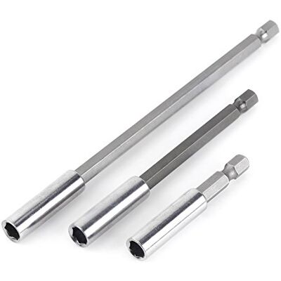 Walfront 3Pcs 1/4" Porte Embouts Magnétique Extension de Vissage Tournevis Tige Hexagonal 60mm 100mm 150mm Rallonge Embout Visseuse,Compatibles avec Tournevis Électrique, Clés à Chocs et Perceuses - Publicité Walfront 3Pcs 1/4" Porte Embouts Magnétique Extension de Vissage Tournevis Tige Hexagonal 60mm 100mm 150mm Rallonge Embout Visseuse,Compatibles avec Tournevis Électrique, Clés à Chocs et Perceuses - Publicité