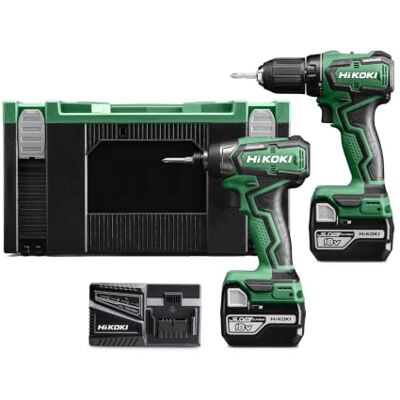 HIKOKI Kit 18V Perceuse DS18DD + Visseuse WH18DD + 2 Batteries 5Ah KC18DDWAZ - Publicité HIKOKI Kit 18V Perceuse DS18DD + Visseuse WH18DD + 2 Batteries 5Ah KC18DDWAZ - Publicité