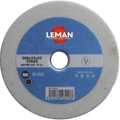 Leman Meule vitrifiée blanche à eau D. 200 x Al. 32 x Ep. 25 mm Gr. 60-22516 - Publicité Leman Meule vitrifiée blanche à eau D. 200 x Al. 32 x Ep. 25 mm Gr. 60-22516 - Publicité