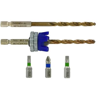 TIVOLY 11900770500 - Kit 2 en 1 Perceuse & Escariateur - Bois & Métal - Publicité TIVOLY 11900770500 - Kit 2 en 1 Perceuse & Escariateur - Bois & Métal - Publicité