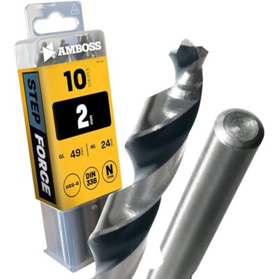 Amboss Werkzeuge 10x foret hélicoïdal Step Force Ø2,0 mm HSS-G DIN 338 pour acier, acier de construction, aluminium, métaux non ferreux ® foret pour tôles, profilés Hexagonal pour perceuse - Publicité Amboss Werkzeuge 10x foret hélicoïdal Step Force Ø2,0 mm HSS-G DIN 338 pour acier, acier de construction, aluminium, métaux non ferreux ® foret pour tôles, profilés Hexagonal pour perceuse - Publicité