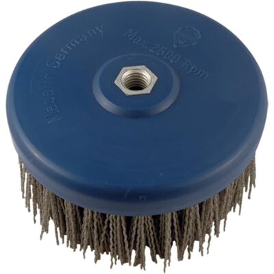 Leman Lot de 2 brosses nylon D. 130 mm M14 pour meuleuse Gr. 46 pour polisseuse pour bois et métal 150.126V - Publicité Leman Lot de 2 brosses nylon D. 130 mm M14 pour meuleuse Gr. 46 pour polisseuse pour bois et métal 150.126V - Publicité