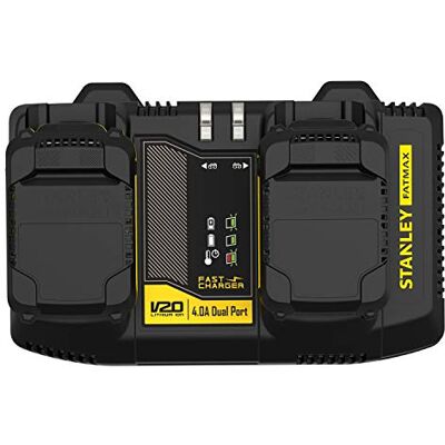 Stanley Double Chargeur 18V 4Ah Technologie Améliorée Gamme FATMAX V20 SFMCB24-QW Multicolore - Publicité Stanley Double Chargeur 18V 4Ah Technologie Améliorée Gamme FATMAX V20 SFMCB24-QW Multicolore - Publicité