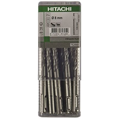 Hitachi -752645-Multipack 25 forets SDS-Plus 2 découpes professionnel 4 mm Longueur utile 160 x 100 - Publicité Hitachi -752645-Multipack 25 forets SDS-Plus 2 découpes professionnel 4 mm Longueur utile 160 x 100 - Publicité