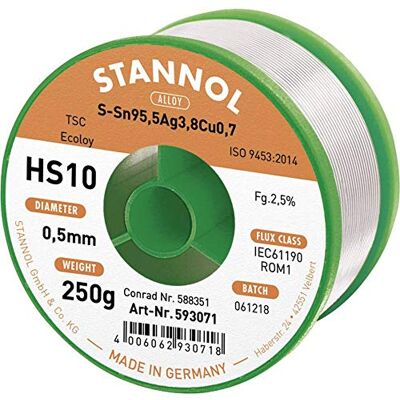 Stannol HS10 2510 Fil de soudure sans plomb - Kit de soudure - Publicité Stannol HS10 2510 Fil de soudure sans plomb - Kit de soudure - Publicité