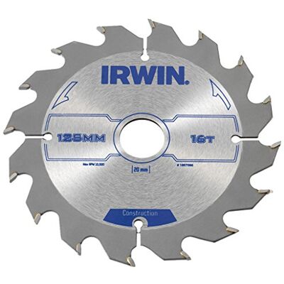 Lame de scie circulaire de construction Irwin 1897086 - 125mm, 20mm, 16T ATB - Publicité Lame de scie circulaire de construction Irwin 1897086 - 125mm, 20mm, 16T ATB - Publicité
