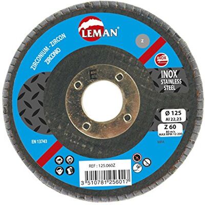 Leman 125.080Z Disque à lamelle bombé en Zirconium 125 x 22,23 mm Grain 80 - Publicité Leman 125.080Z Disque à lamelle bombé en Zirconium 125 x 22,23 mm Grain 80 - Publicité