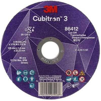 Cubitron 3 3M 87963 Schneidscheibe Metall Ceramic fibre 12250 RPM Rund 2,22 cm (7100303995) - Publicité Cubitron 3 3M 87963 Schneidscheibe Metall Ceramic fibre 12250 RPM Rund 2,22 cm (7100303995) - Publicité
