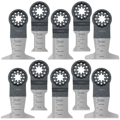 SabreCut 10pcs SCFNK10 Lames multitool Longue durée Compatible avec Bosch, Fein (Non-StarLock), lames HSS bi-métal coupent bois, métal et clous - Publicité SabreCut 10pcs SCFNK10 Lames multitool Longue durée Compatible avec Bosch, Fein (Non-StarLock), lames HSS bi-métal coupent bois, métal et clous - Publicité