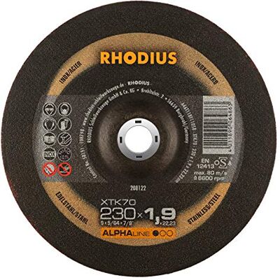 Rhodius ALPHAline I XTK70/208122 - 230 mm - 22,23 mm - 1,9 mm - Disque à tronçonner - Publicité Rhodius ALPHAline I XTK70/208122 - 230 mm - 22,23 mm - 1,9 mm - Disque à tronçonner - Publicité