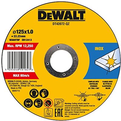 DeWalt 125mm Disque de coupe en acier inoxydable - Abrasif - Publicité DeWalt 125mm Disque de coupe en acier inoxydable - Abrasif - Publicité