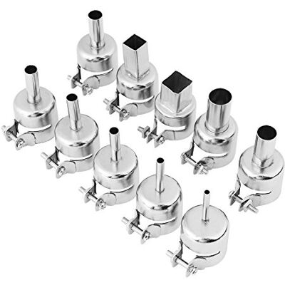 Walfront Buses de Soudage Rond/Carré en Acier Inoxydable Kit de 10pcs pour 850 850A 852 852D 852D + Station de Soudage à Air Chaud - Publicité Walfront Buses de Soudage Rond/Carré en Acier Inoxydable Kit de 10pcs pour 850 850A 852 852D 852D + Station de Soudage à Air Chaud - Publicité