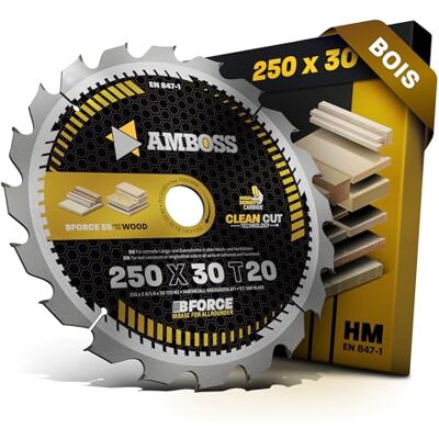 Amboss Werkzeuge Lame de scie circulaire en métal dur 250 x 30 mm Z20 Dents alternées pour bois Lame de scie 250 mm Compatible avec Dewalt DWE 7492 Record Power TS250. Holzmann. Atika. Bernardo - Publicité Amboss Werkzeuge Lame de scie circulaire en métal dur 250 x 30 mm Z20 Dents alternées pour bois Lame de scie 250 mm Compatible avec Dewalt DWE 7492 Record Power TS250. Holzmann. Atika. Bernardo - Publicité