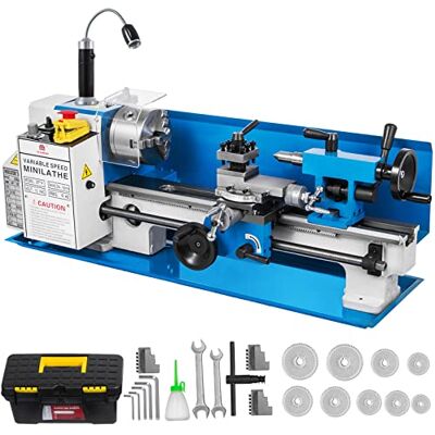 VEVOR Tour à Métaux de Précision 180 x 350 mm Vitesse Variable 50-2500 tr/min Kit Mini Tour à Métal avec Lampe Mobile Moteur 550 W Machine à Usage Intensif pour Travaux de Précision Travaux d’Usine - Publicité VEVOR Tour à Métaux de Précision 180 x 350 mm Vitesse Variable 50-2500 tr/min Kit Mini Tour à Métal avec Lampe Mobile Moteur 550 W Machine à Usage Intensif pour Travaux de Précision Travaux d’Usine - Publicité