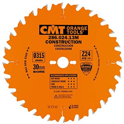 CMT ORANGE TOOLS CMT 286.024.13M LAME POUR ENTREPRENEURS DE CONSTRUCTION 315X3.2X30 Z=24 ATB - Publicité CMT ORANGE TOOLS CMT 286.024.13M LAME POUR ENTREPRENEURS DE CONSTRUCTION 315X3.2X30 Z=24 ATB - Publicité