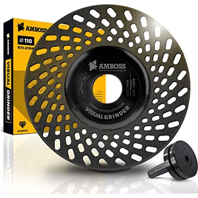 Amboss Werkzeuge Amboss Disque de ponçage visuel diamant pour meuleuse d'angle/affûtage de couteaux, perceuses, fraiseuses/meulage de pierre, plâtre, béton/Ø 110 mm – alésage 22,2 mm - Publicité Amboss Werkzeuge Amboss Disque de ponçage visuel diamant pour meuleuse d'angle/affûtage de couteaux, perceuses, fraiseuses/meulage de pierre, plâtre, béton/Ø 110 mm – alésage 22,2 mm - Publicité