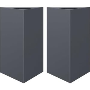 vidaXL Jardinières 2 pcs Anthracite Triangulaire 50x43x75 cm Acier - Publicité vidaXL Jardinières 2 pcs Anthracite Triangulaire 50x43x75 cm Acier - Publicité