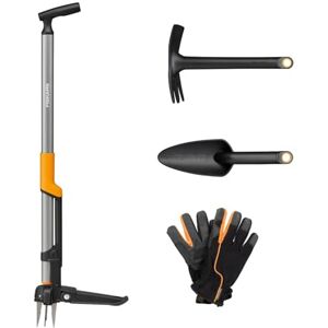 Fiskars Ergonomic Kit pour Le Jardinage et l'Entretien des Sols, 4 Pièces : Désherbeur, Houe, Transplantoir et Gants de Travail, pour l'Entretien Professionnel des Parterres, Noir/Orange, 1082771 - Publicité Fiskars Ergonomic Kit pour Le Jardinage et l'Entretien des Sols, 4 Pièces : Désherbeur, Houe, Transplantoir et Gants de Travail, pour l'Entretien Professionnel des Parterres, Noir/Orange, 1082771 - Publicité