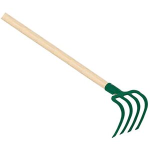 Cap Vert Fourche à fumier 4 dents 21 cm avec manche en bois - Outil de jardinage - Publicité Cap Vert Fourche à fumier 4 dents 21 cm avec manche en bois - Outil de jardinage - Publicité