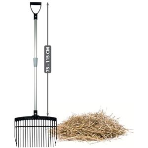 horizont Fourche suédoise avec manche en aluminium réglable 75–115 cm – fourche à fumier légère et robuste pour enfants et adultes – ergonomique et résistante aux intempéries - Publicité horizont Fourche suédoise avec manche en aluminium réglable 75–115 cm – fourche à fumier légère et robuste pour enfants et adultes – ergonomique et résistante aux intempéries - Publicité