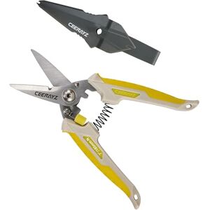 CEERAYZ 185mm Notch Cisaille Multi Usage, Ciseaux industriels robustes, Cisaille de jardin pour projets DIY, bureau, lignes de production et jardinage, avec étui protecteur (Marron Jaune) - Publicité CEERAYZ 185mm Notch Cisaille Multi Usage, Ciseaux industriels robustes, Cisaille de jardin pour projets DIY, bureau, lignes de production et jardinage, avec étui protecteur (Marron Jaune) - Publicité