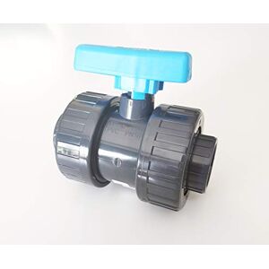 PLIMEX Vanne à boisseau 40mm 1"1/4 double union démontable PVC Pression PN16 pour arrosage ou piscine - Publicité PLIMEX Vanne à boisseau 40mm 1"1/4 double union démontable PVC Pression PN16 pour arrosage ou piscine - Publicité