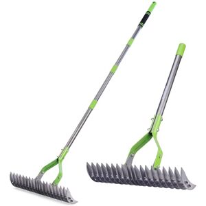 WORKPRO Râteau à Chaume 38 cm, Râteau Robuste pour Pelouse, Râteau à 19 Dents avec Manche Télescopique 1,78 m, Tête Réglable, Râteau de Défeutrage pour Éliminer Feutre, Débris et Aérer la Pelouse - Publicité WORKPRO Râteau à Chaume 38 cm, Râteau Robuste pour Pelouse, Râteau à 19 Dents avec Manche Télescopique 1,78 m, Tête Réglable, Râteau de Défeutrage pour Éliminer Feutre, Débris et Aérer la Pelouse - Publicité