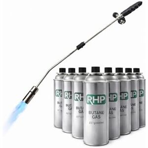 RHP Désherbeur de mauvaises herbes 80 cm 8 cartouches de gaz butane de 227 g chacune,réglable brûleur à gaz avec allumage piézo, appareil de combustion max. 1000 °C Allume-barbecue - Publicité RHP Désherbeur de mauvaises herbes 80 cm 8 cartouches de gaz butane de 227 g chacune,réglable brûleur à gaz avec allumage piézo, appareil de combustion max. 1000 °C Allume-barbecue - Publicité
