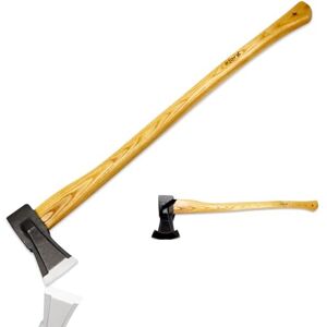 Xforst Hache de fendage SA2 – Hache de bûcheron 80 cm, 2,6 kg – Acier Carbone forgé & Manche en frêne – INCL. étui - Publicité Xforst Hache de fendage SA2 – Hache de bûcheron 80 cm, 2,6 kg – Acier Carbone forgé & Manche en frêne – INCL. étui - Publicité